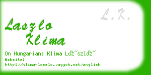 laszlo klima business card